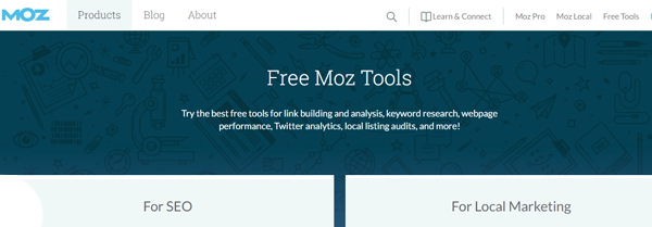 Moz Free tool