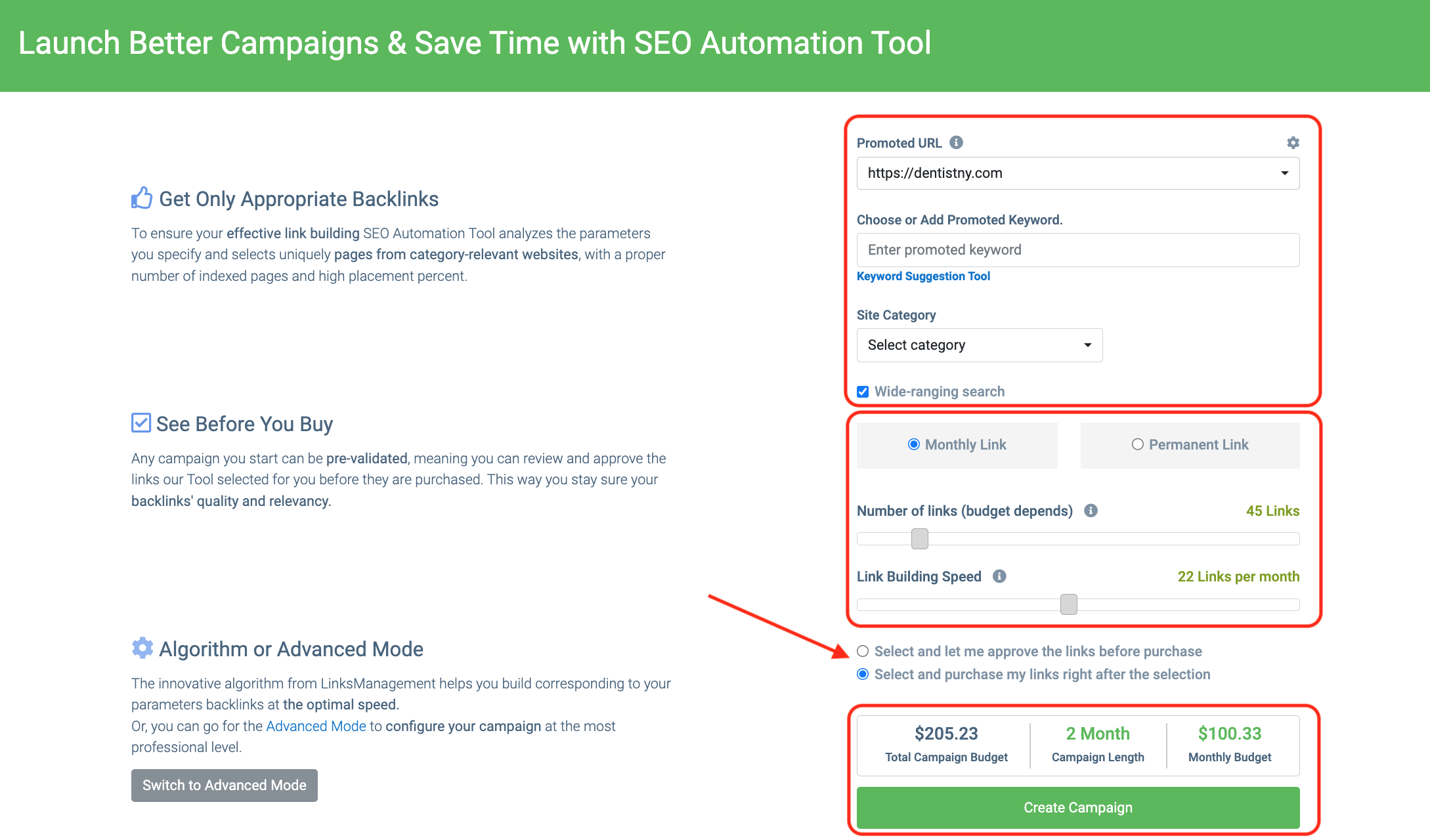 SEO Automation Tool - Campaigns