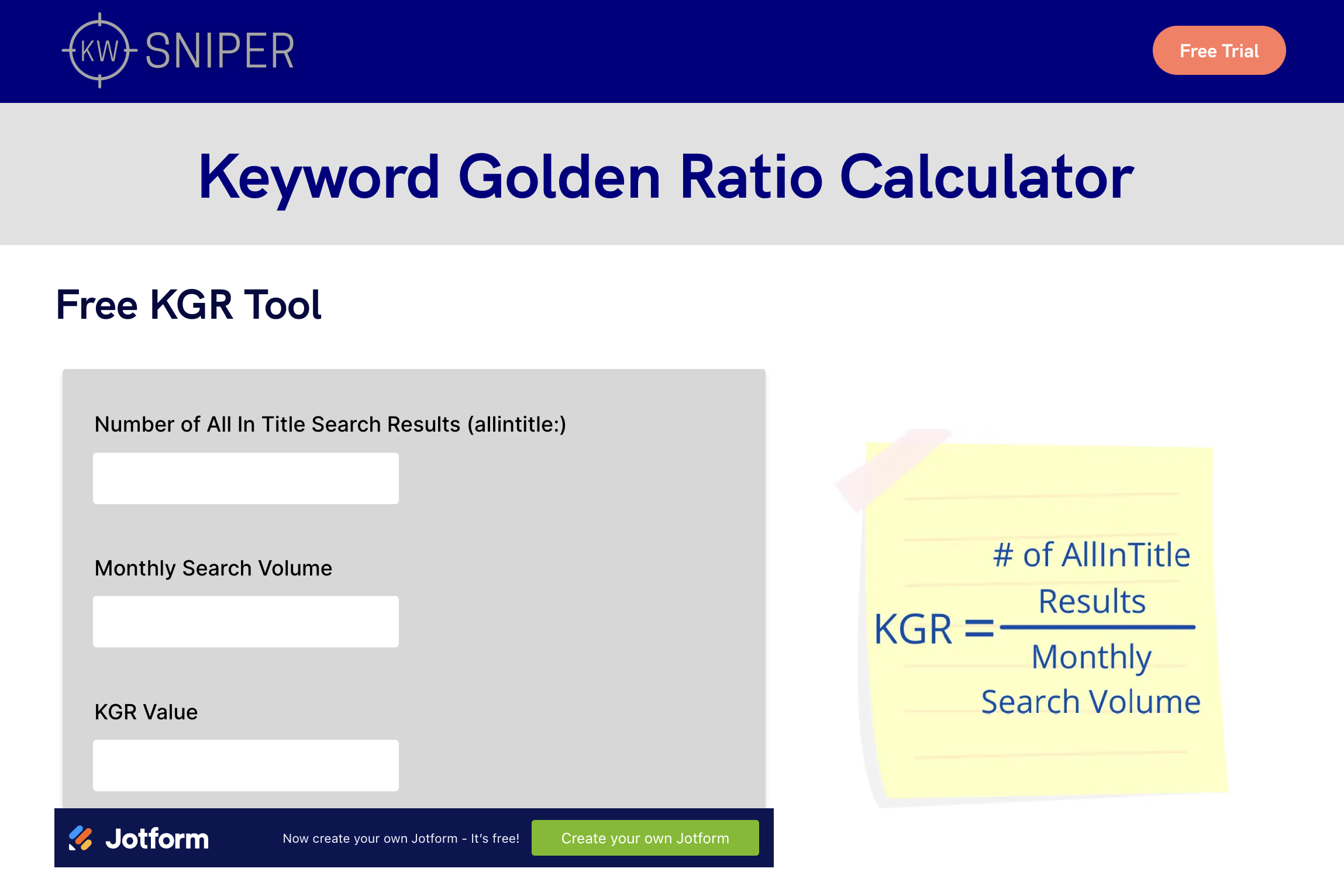 Keyword Golden Ratio